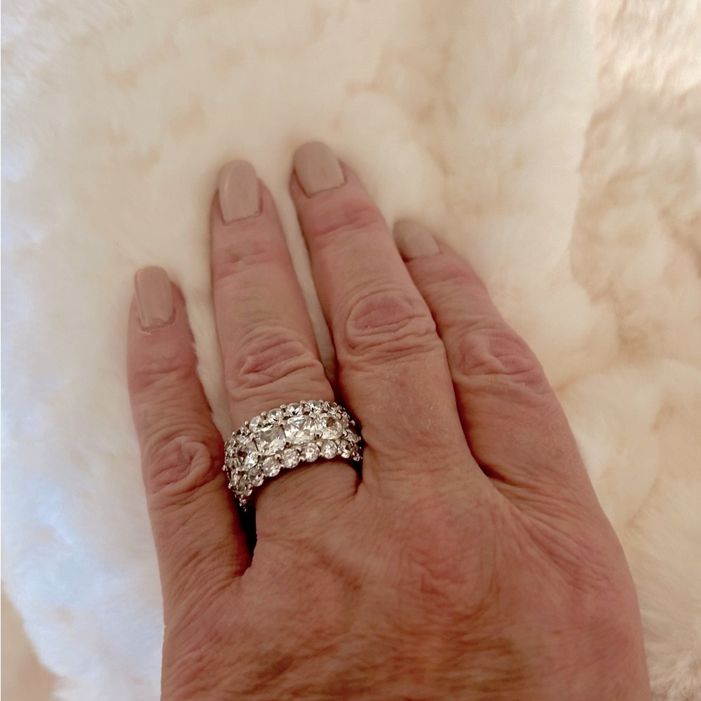Italo CZ triple tier ring